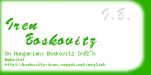 iren boskovitz business card